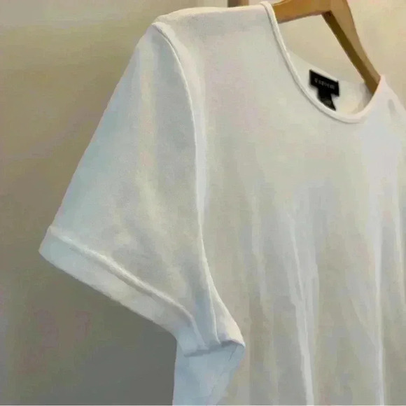Harold’s Women's White Crew Neck Tee Size L Casual Solid T-Shirt - Picture 5 of 10
